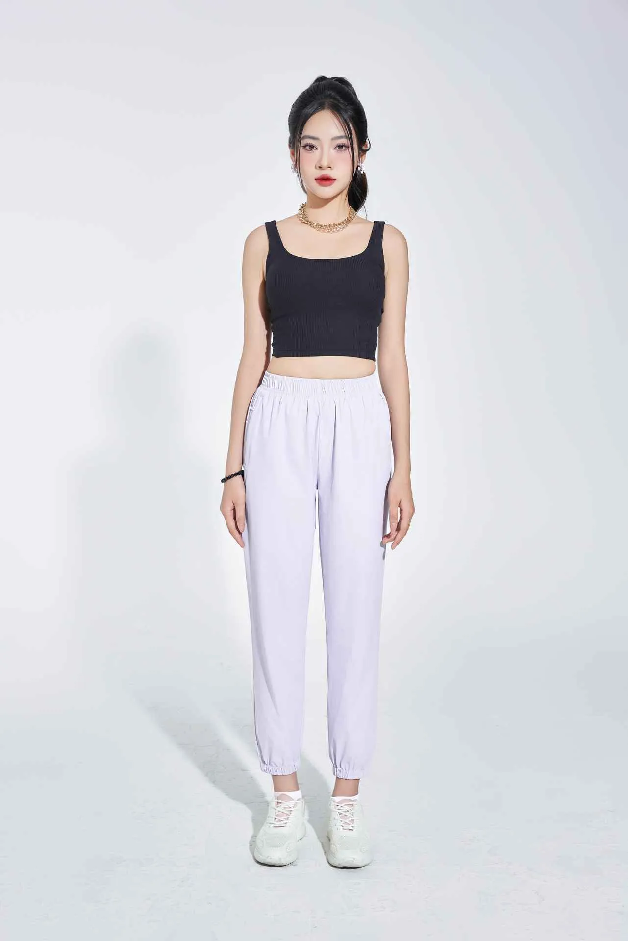 Quần jogger nữ màu xanh tím nhạt